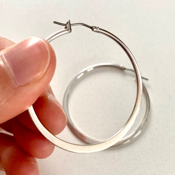 Silver Hoop Earrings - Picture 4 of 5